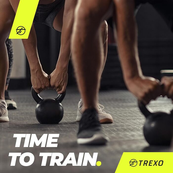 Гиря чавунна TREXO з вініловим покриттям 6 кг для фітнесу та тренувань вдома і в залі