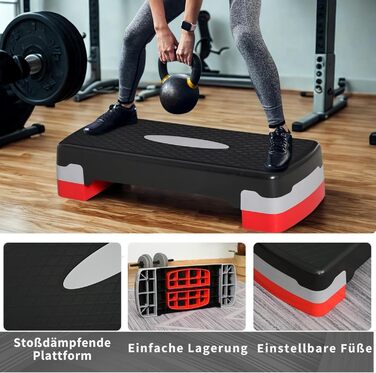 Степпер для фітнесу та аеробіки, регульована висота, лавка для степу. Неслизьке тренажерне обладнання для офісу та дому. Тренажери для дому