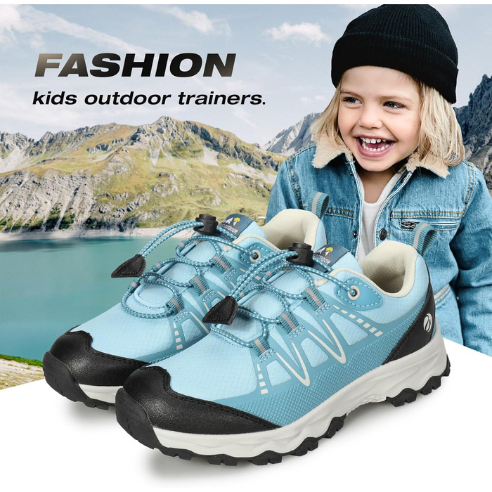 Дитячі трекінгові кросівки UOVO, водонепроникні, для бігу та трейлраннінгу, зручні, легкі, з неслизькою підошвою, для активного відпочинку (31 EU, небесно-блакитний)