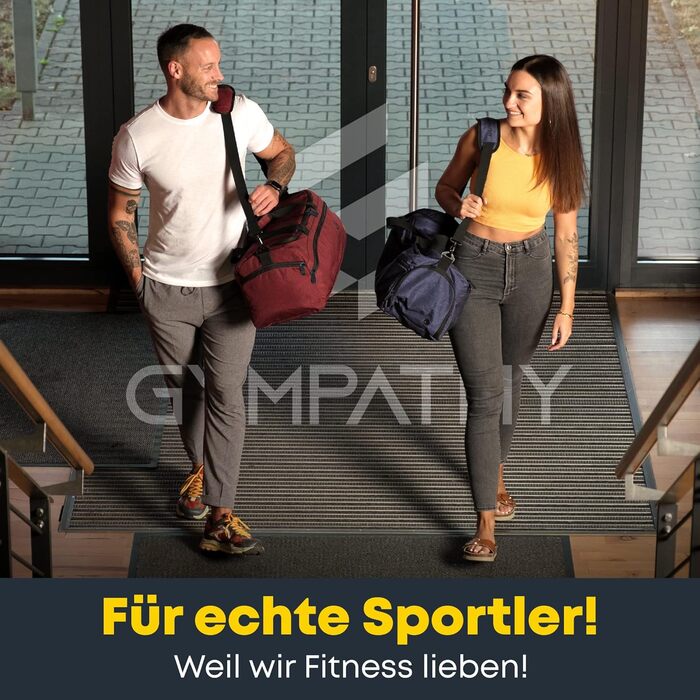 Сумка для спорту Gympathy з відділенням для взуття та вологих речей, синя, для чоловіків і жінок, тренувальна, дорожня