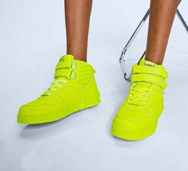 Жіночі баскетбольні черевики Lucky Step з клямкою - стильні кросівки з екошкіри, 37 EU, лайм