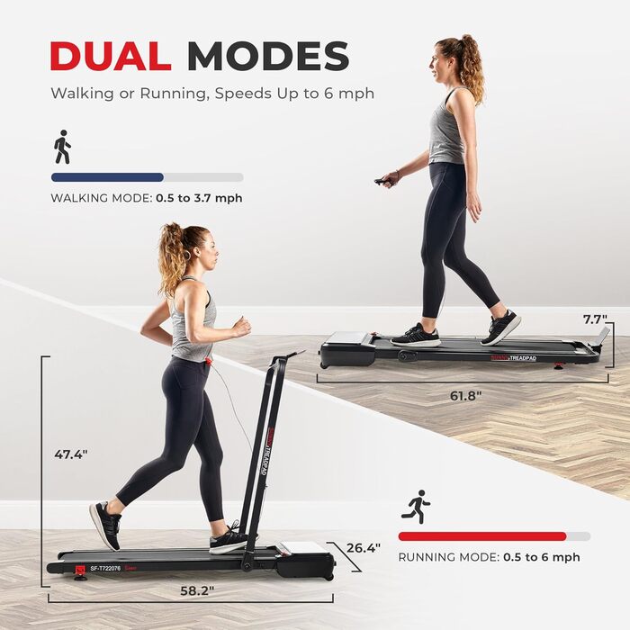 Бігова доріжка Sunny Health & Fitness SF-T722076 з автоматичним нахилом
