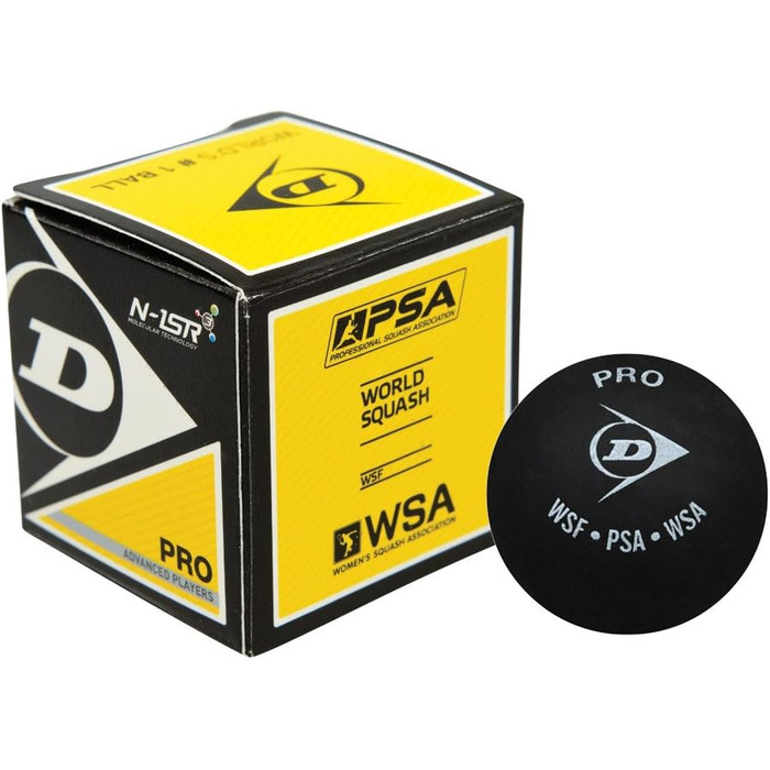 М'яч для сквошу Dunlop Sports XX Pro, 12 шт., чорний, подвійна жовта крапка