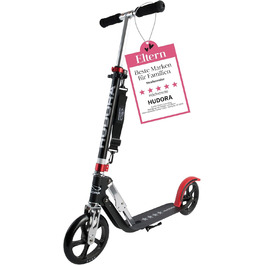 Самокат HUDORA BigWheel 205 алюмінієвий, міський, складаний, регульований по висоті, для дітей і дорослих до 100 кг, з підніжкою