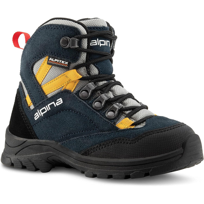 Черевики для піших прогулянок Alpina, трекінгові черевики, для хлопчиків, синьо-чорні, неслизькі, розмір 27