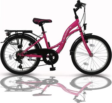 Дитячий велосипед 20 дюймів, 6-швидкісний, Shimano, алюмінієві ободи, рожево-білий TMU