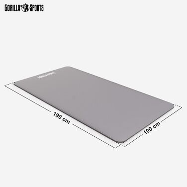 Йога мат GORILLA SPORTS® - 190x100x1,5 см з ручним ременем, не містить фталатів, антиковзаюча, вибір кольору. Килимок для гімнастики, фітнесу, спорту та тренувань.