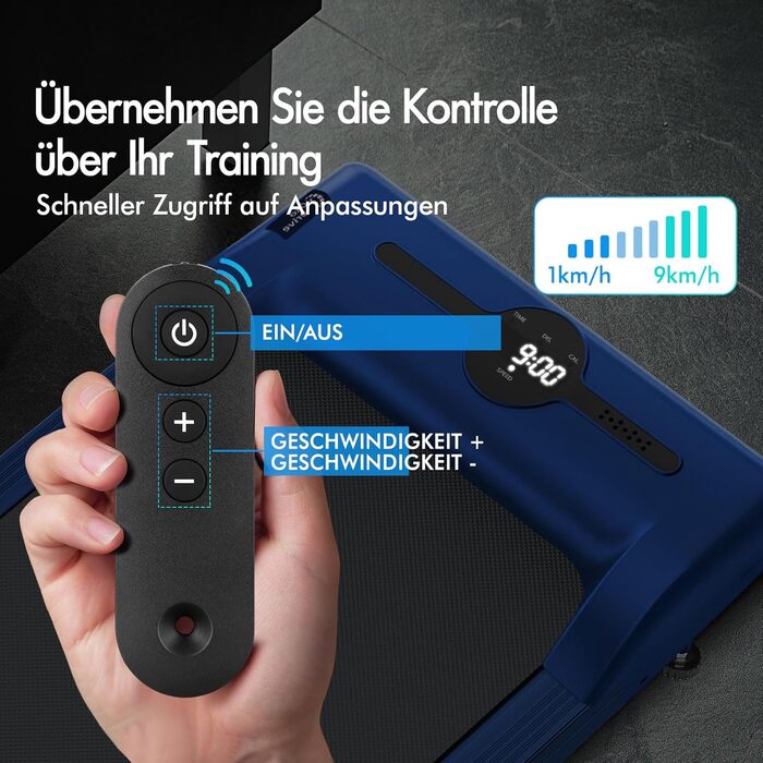 Walkingpad Laufband BLACK LORD SL9 - біговий доріжка, портативна, до 16 км/год, нахил до 9%, LED-дисплей, Bluetooth, для дому та офісу