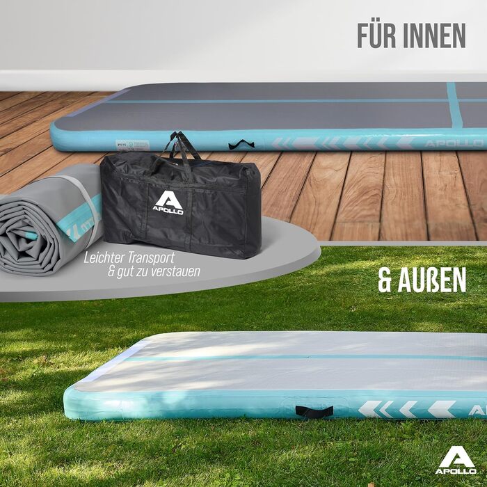 Надувна гімнастична мата Apollo Air Mat Pro 400x100, 3м/4м - для дому та на вулицю