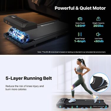 Walking Pad Edge: Компактний біговий тренажер для дому та офісу, 6 км/год, 120 кг, з пультом керування та підтримкою Zwift/Kinomap