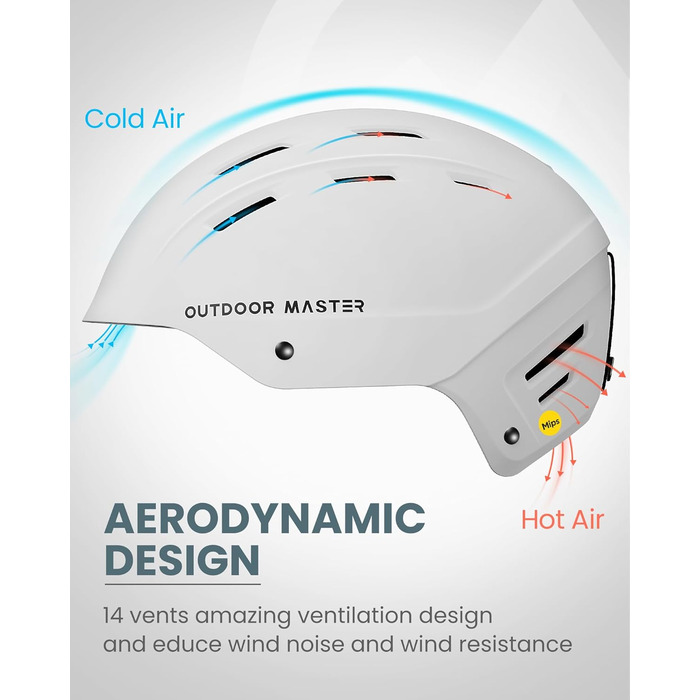 Шолом Outdooraster IPS Kelvin II для сноубордингу та катання на лижах (матова біла, S)