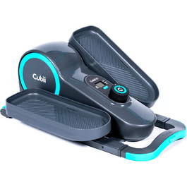 Cubii GO Аква – еліптичний тренажер для офісу під стіл, педальний міні-фітнес-тренажер з LCD-екраном, регулюванням навантаження, для дому та роботи, на колесах