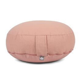 Подушка для медитації Bodhi Rondo ECO Extra Flat (Рожева) - Зі 100% бавовни, наповнювач з органічної спельти, висота 15.5 см, з ручкою для перенесення, зносостійка