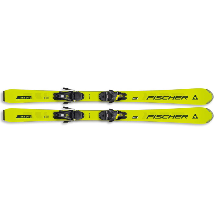 Дитячі гірські лижі Fischer RC4 Pro JRS 140 см з кріпленнями FS7 CA JRS Z2-7.5 для хлопчиків і дівчат, для середнього та просунутого рівня