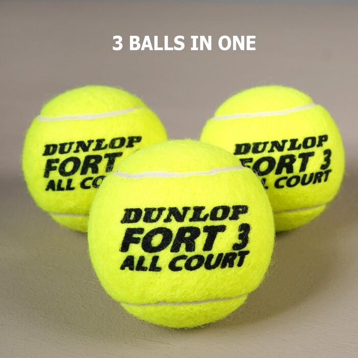 Тенісні м'ячі Dunlop Fort All Court, 9 штук (3x3), універсальні