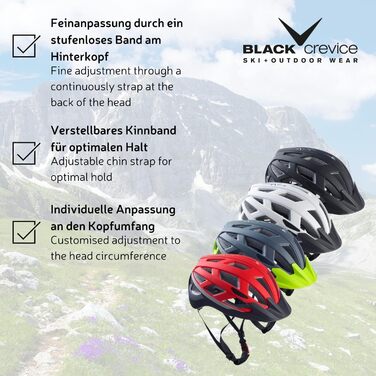 Велосипедний шолом BLACK CREVICE для дорослих з LED підсвіткою, вентиляцією, для чоловіків і жінок, різні кольори