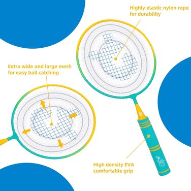 Набір для бадмінтона QKTYB для дітей від 4 до 8 років, легкий алюмінієвий, для початківців, з сумкою, зелений (кольоровий)
