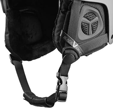 Чорний шлем для катання на лижах Garlos I, дихаючий, унісекс, з вентиляцією та тримачем для маски (gun metal, розмір M 54-57 см)