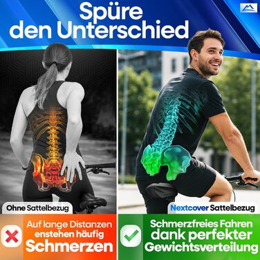 Накидка на сидіння велосипеда Nextcover® CoverPro з Memory Foam 4.0 - ергономічна гелева накладка на сидіння велосипеда - м'яка накидка для сидіння велосипеда I підстилка на сидіння велосипеда для жінок та чоловіків (City)