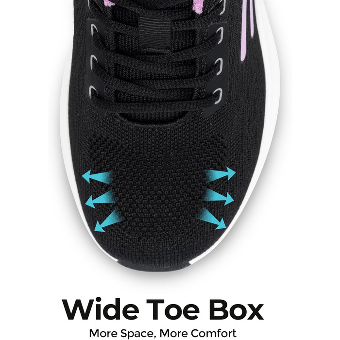 Жіночі кросівки FitVille для ходьби та бігу - широкі, зручні, дихаючі, з неслизькою підошвою. Ідеальні для занять спортом, фітнесом, джогінгом на вулиці. Кольори: блакитний, бірюзовий, чорний, лавандовий. Розмір 39 EU. Модель V17