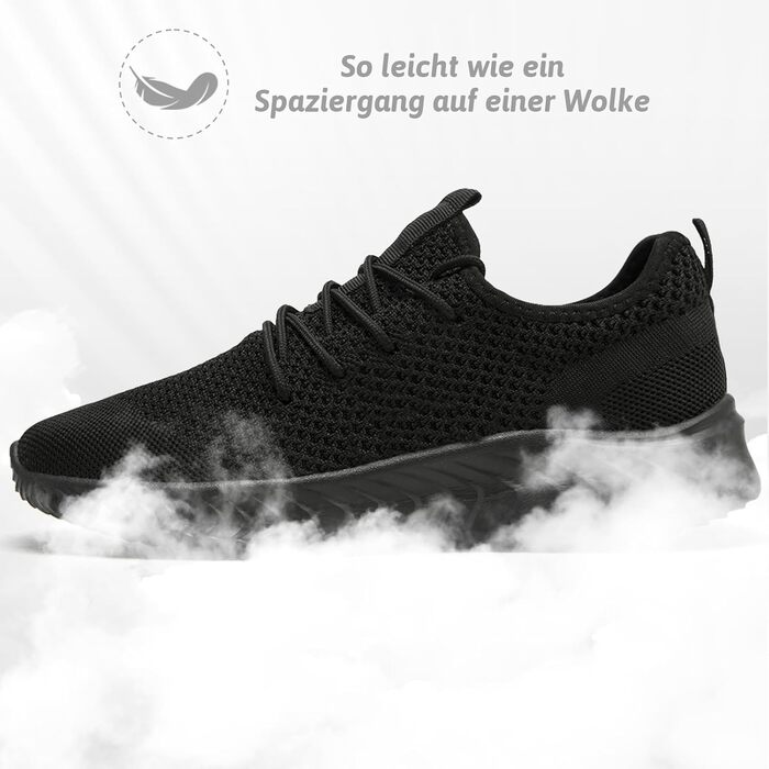 Чоловічі кросівки для бігу QIJGS: стильні та зручні для занять спортом та повсякденного носіння. Розмір 44 EU, колір чорний