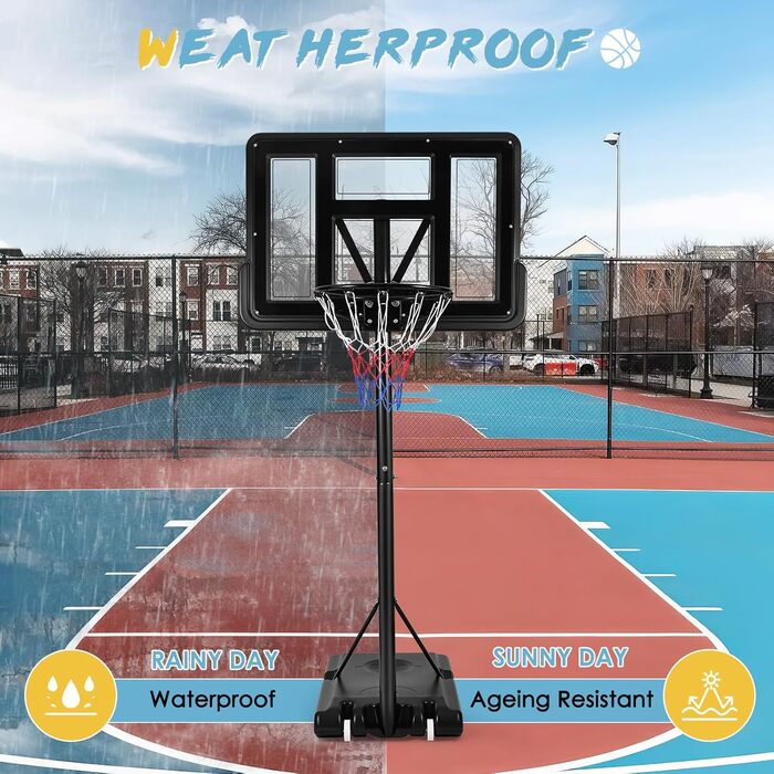 Баскетбольний кошик вуличний регульований 128-305 см на колесах для дітей, підлітків та дорослих