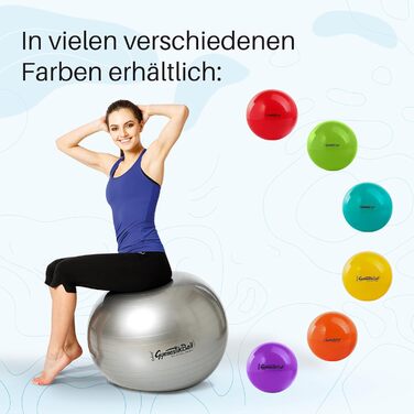 Фітбол PEZZI Original Pezziball 53 см з насосом, антрацит, м'яч для сидіння