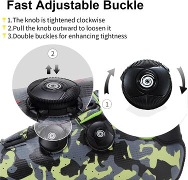 Чоловічі велотуфлі MTB для гірського велосипеда та шосе, кросівки, дихаючі, для занять у приміщенні та на відкритому повітрі, сумісні з SPD/SPD-SL (45 EU, камуфляжний зелений)