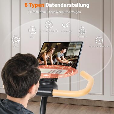 ISE Hometrainer: велотренажер з регульованим магнітним опором, LED-монітором та тримачем для планшета. Макс. вантажність: 130 кг