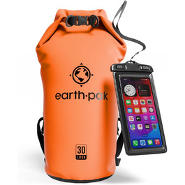 Earth Pak Packsack Rolltop 30L Оранжевий - Водонепроникний рюкзак для каякінгу, туризму, риболовлі та відпочинку на природі