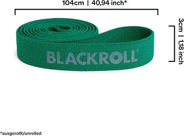 Еспандер BLACKROLL SUPER Band 104 см, середній опір, текстильний, для зміцнення м'язів, зелений, німецька якість