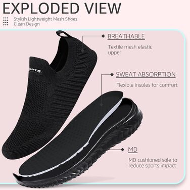 Жіночі кросівки Littleplum: дихаючі, легкі, спортивні, чорного кольору, розмір 39 EU