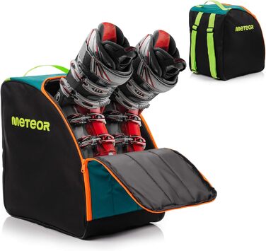 Чохол для лижних черевиків Meteor - компактна сумка для черевиків та рукавиць. Водонепроникний, легкий та міцний, ідеальний для подорожей та зимового спорту. (Зелений/Чорний, рюкзак для лижних черевиків)