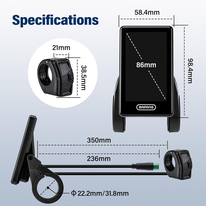 Дисплей BAFANG для електровелосипеда з CAN для моторів M620, M600, M560, M510, M420, велосипедний комп'ютер з підтримкою 0-9 PAS, CAN-протокол
