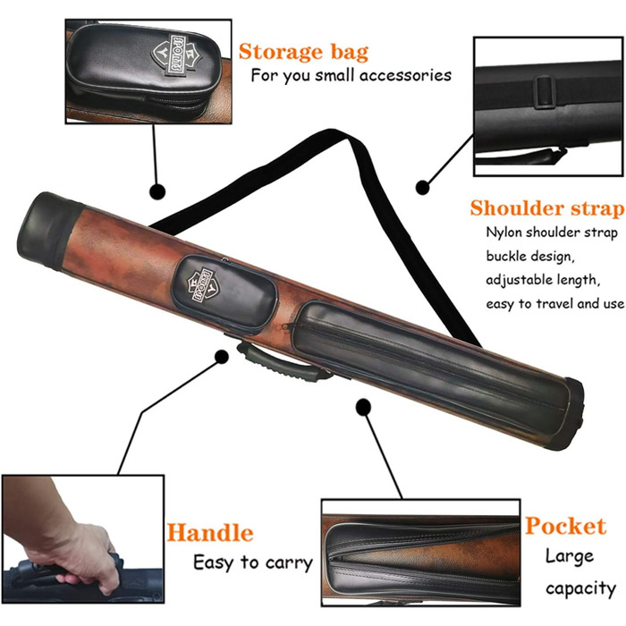 2 кейси для більярдного кия Hartschalenkoffer, овальні, A03-brown