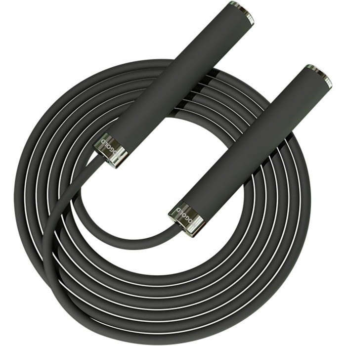 Стрибкове канат MOGOLD з регулюванням – 5 мм PVC-шнур з підшипниками, неслизькі гумові ручки та ручки з металу для початківців, для схуднення та фітнесу вдома, в школі, чорний