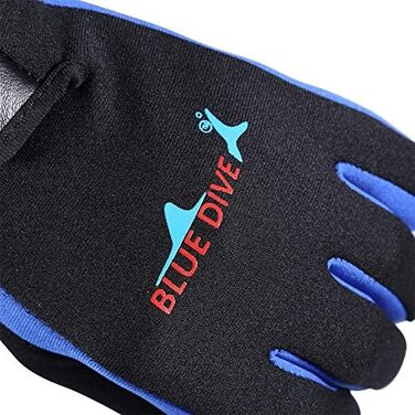 Рукавички для дайвінгу, снорклінгу та каякінгу: пара, 3 кольори, неопренові, 5 пальців, для водних видів спорту (M, темно-синій)