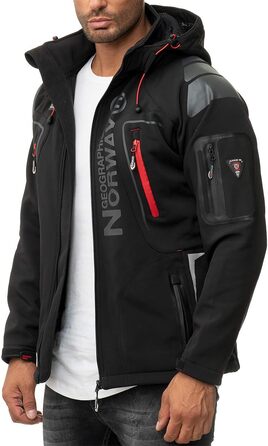 Чоловіча софтшеллова куртка Geographical Norway - функціональна, дихаюча, для активного відпочинку та походів, чорний - 03