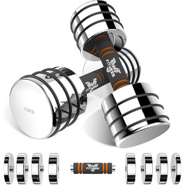 Регульовані гантелі Dskeuzeew: набір сталевих гантелей 5/7.5/10 кг з пінопластовими ручками для дому