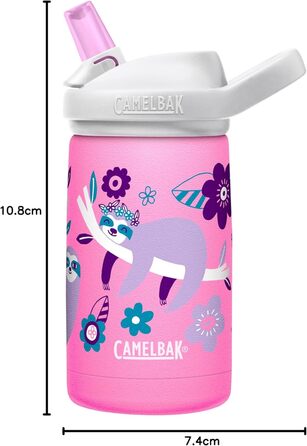 Дитяча вакуумна пляшка CAMELBAK Eddy+ 350 мл з нержавіючої сталі, дизайн Квіти та Лінивець