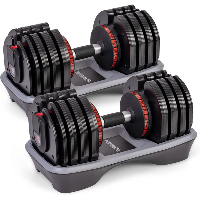 Професійний набір гантелей Profihantel X36 з регулюванням ваги | 2-36 кг | Зручна система кріплення | Комплект з підставками