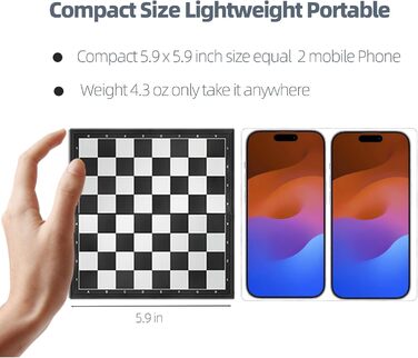 Магнітне туристичне шахове поле Vikutu, 15 см, портативне, мініатюрне, кишенькове