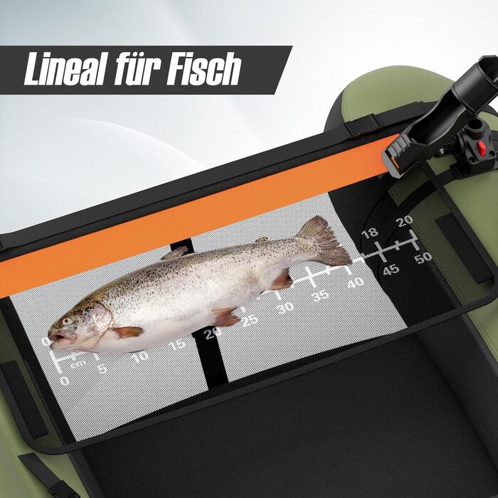 Надувне рибальське човен GYMAX: компактне belly boat з насосом, веслами та регульованими ременями, до 150 кг, зелений