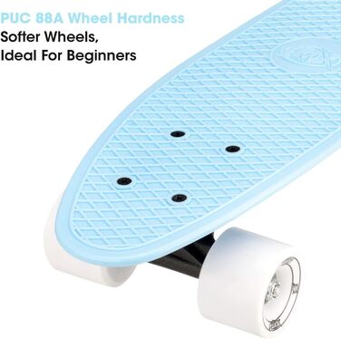 Скейтборд Xootz Cruiser для дітей, ретро-дизайн, пластик, готовий до використання