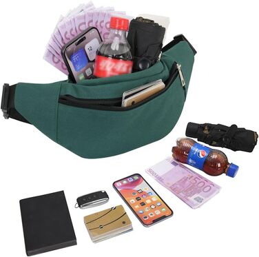Сумка на пояс Bauchtasche унісекс (33x6.5x14 см), оливкова - для спорту, фітнесу, велосипеда, кемпінгу. З відділенням для телефону