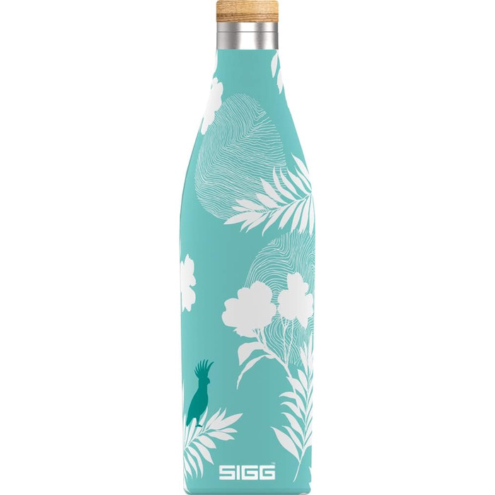 Термос-бутилка SIGG Meridian 0,5 л Sumatra Birds, нержавійка, бамбукова кришка, ізольована, без BPA, герметична