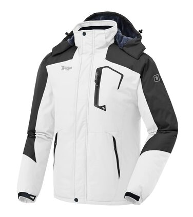 Чоловіча зимова куртка donhobo Softshell: водонепроникна, вітрозахисна функціональна куртка з флісовою підкладкою та знімним капюшоном, біла (S)