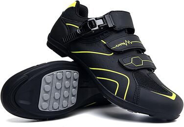 Велосипедні черевики для чоловіків та жінок, для шосе та гірського велосипеда з гумовою підошвою, дихаючі кросівки, нековзкі велосипедні черевики, MTB черевики 42 EU, жовті