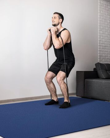 Йогамат CAMBIVO XXL: 183x122 см, 6-12 мм, TPE, з рушником