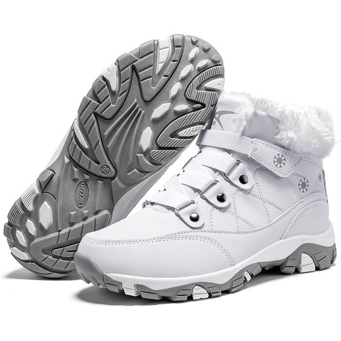 Зимові черевики VITIKE для жінок, теплі, з підкладкою, снігоступи, осінні, туристичні, зимові, 35 EU, білий, зелений